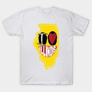 I Love Illinois Smirk Happy Face T-Shirt